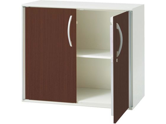 【マラソン限定★ポイント2倍】【メーカー直送】プラス XFストレージ 保管庫 木目扉 下置き マホガニー H700mm【代引不可】【組立・設置・送料無料】両開き書庫 スチールキャビネット ロッカー オフィス家具