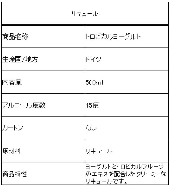 ユニオンリカーズ/トロピカルヨーグルト15度500ml