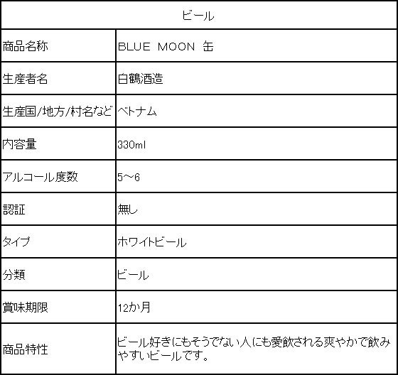 白鶴 BLUE MOON 缶 330ml