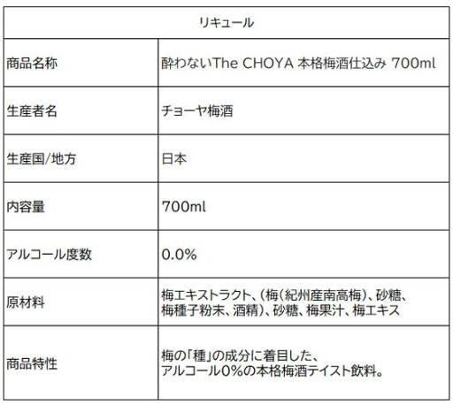 【お取り寄せ】チョーヤ梅酒 チョーヤ 酔わないザ・CHOYA本格梅酒仕込み 700mL
