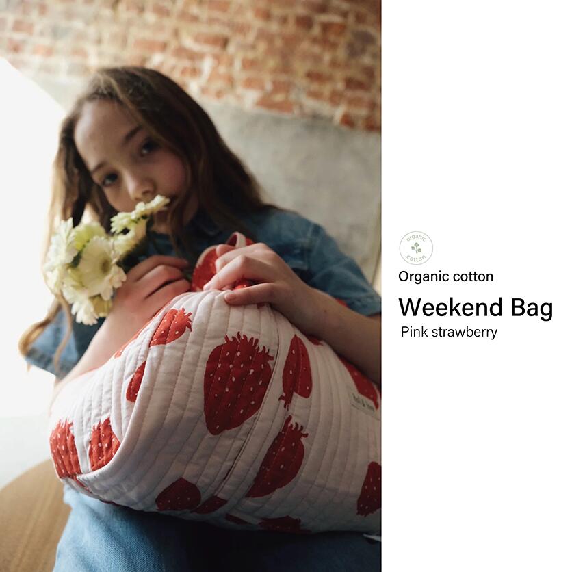 ＼残1点のみ・次回入荷なし／【正規販売店】 フランス holi and love　ボストンバック キルティング オーガニックコットン ゴールデンウィーク お出かけバック 女の子 GIRLS GOTS GOTS認定 インド ブロックプリント キッズファッション インド綿