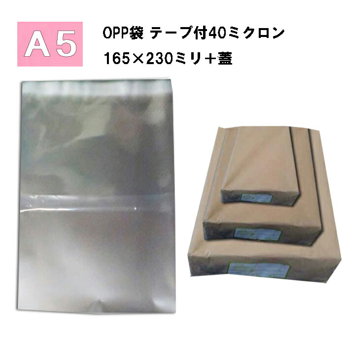 OPP袋 透明 A5サイズ テープ付 厚0.04【100枚】A5 テープ付き 165×230