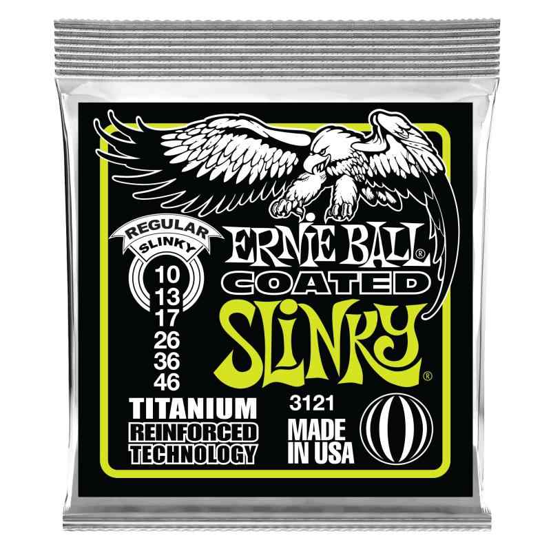 【正規品】 ERNIE BALL 3121 エレキギター弦 (10-46) COATED REGULAR SLINKY コーテッド・レギュラー・..