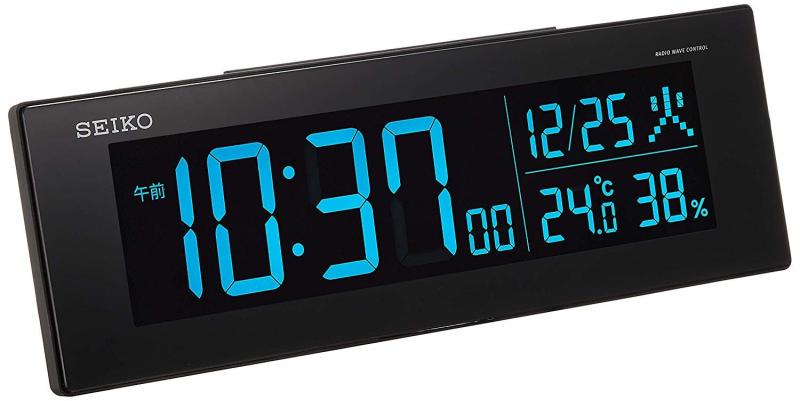 セイコークロック(Seiko Clock) セイコー クロック 置き時計 目覚まし時計 電波 デジタル 交流式 カラー液晶 シリーズC3 01:黒 本体サイズ:7.3×22.2×4.4cm BC406K