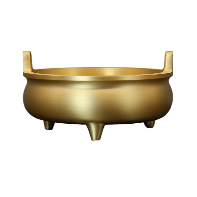 香炉 仏壇用 線香立て 灰がこぼれない オシャレ お香立て 純銅製 厚くて安定 壊れにくい 仏具 胴径10cm..