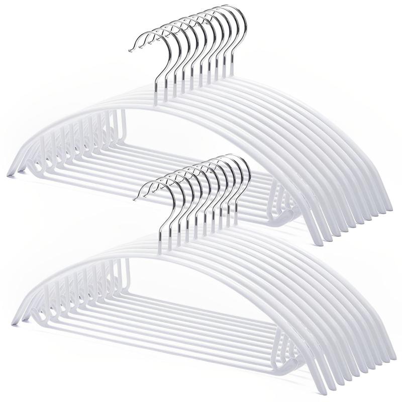 HOSUR ハンガー すべらない スーツハンガー ジャケットハンガー 20本組 ホワイト スリムタイプ 人体ハ..