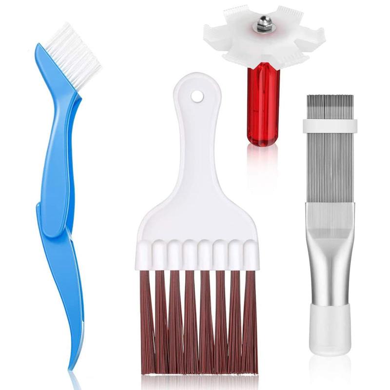 エアコンフィンコーム フィンクリーナー 4個入りエアコンコンデンサーフィンクリーニングブラシ ステン..