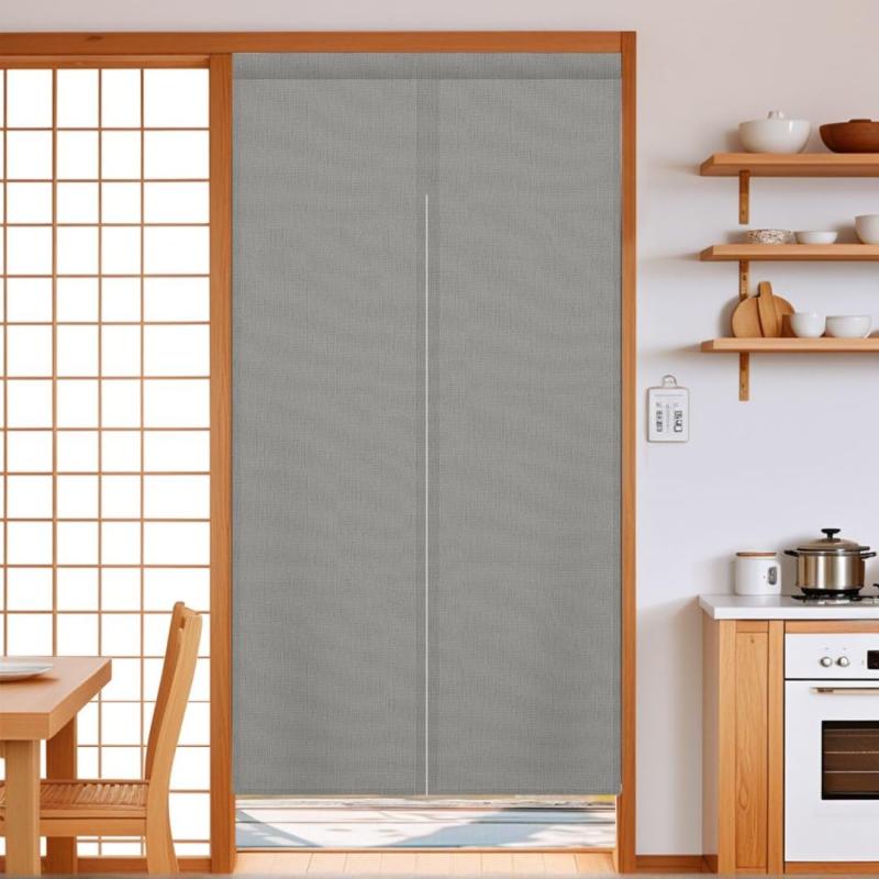 KAMIMORI のれん 北欧 おしゃれ 暖簾 ロング 遮光 目隠し 断熱保温 防水 防カビ 暖簾 120cm丈 幅72cm ..