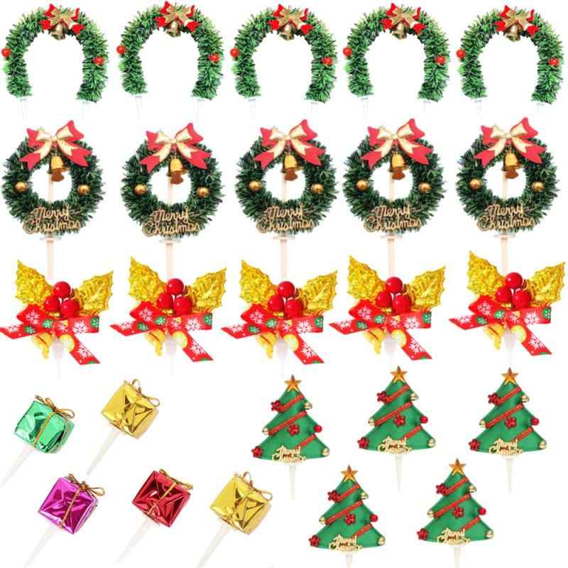 DUOLEIMI ケーキトッパー クリスマス ケーキピック 25本 立体 カップケーキトッパー かわいい ケーキデコレーション クリスマス飾り クリスマスパーティー