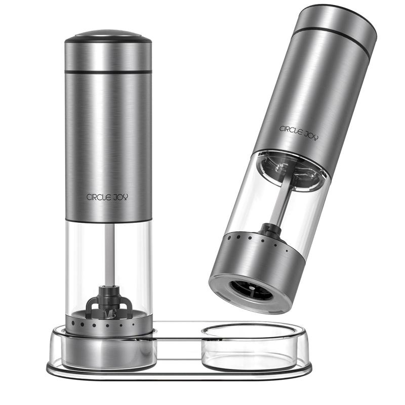 CIRCLE JOY ペッパーミル 電動 ステンレススパイスミル 電池式ペッパーミル 厚さを外部で調整する 95ml..