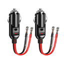 車のシガーライター 12V/24V 車用 シガーソケット延長ケーブル 16AWG純銅線コア LED指示ライト付き 絶縁性よく15Aの大電流をサポートしま シガーライター用 (2個入り)