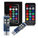 MDLUFY T10 LED バルブ レインボー クリアランスランプ W5W 3535 10SMD RGB t10 12V led ストロボ ポジションランプ RFワイヤレスリモコン 多色切替点灯 3モードストロボ 点滅 スモールライト led ナンバー