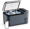 ICECO GO20G 車載冷蔵庫 20L -18℃〜10℃ 急速冷凍 ポータブル冷蔵庫 5年品質 アプリ制御 挟まれを防止ドア 3WAY電源対応 DC12V/...