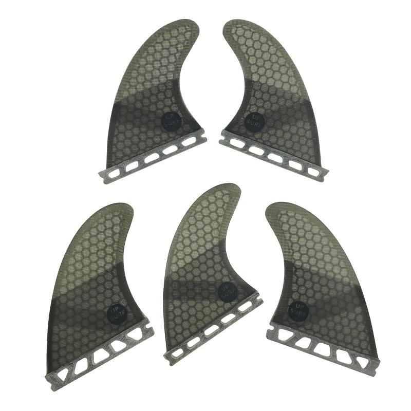 UP SURF サーフボードフィン K2.1サイズ Single Tab 5枚セット サーフスラスタ サーフボードフィン surfboard fins(グレー)