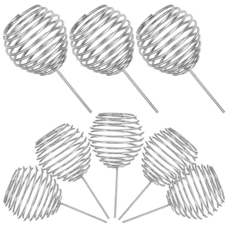 肥料バスケット ケース ボックス 箱 肥料入れ ステンレス 育苗用 10個セット 盆栽 花ポット 多肉植物 蘭用 栄養カップ コンテナ 庭 再利用可能 シルバー