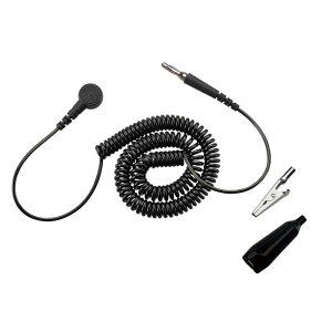 ホーザン(HOZAN) アース線 静電気対策 ホックタイプ ワニグチクリップ付 コード実効長:1.6m ホック径:7mmφ 1MΩの抵抗入 F-24