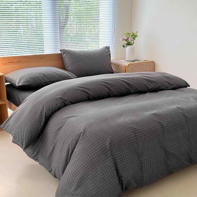 NSNLGSGC 掛け布団カバー シングル ダークグレー チェック柄 150×210cm cocohi-nata-10403322 cocohi-nata サンプル画像2