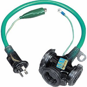 【中古】ハタヤ(HATAYA) 屋外用防雨型延長コード ショートタップ(0.5m) 2P接地3個口コンセント アースグリーン FX-005K(EG)