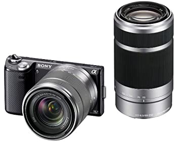 【中古】(非常に良い)ソニー SONY ミラーレス一眼カメラ α NEX-5N ダブルズームレンズキット ブラック NEX-5NY/B