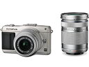 【中古】(非常に良い)OLYMPUS ミラーレス一眼 PEN mini E-PM2 ダブルズームキット シルバー E-PM2 DZKIT SLV