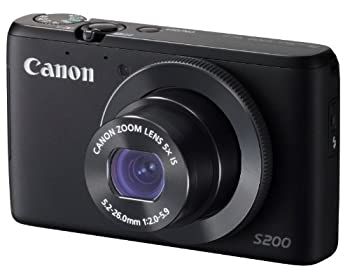 【中古】(非常に良い)Canon デジタルカメラ PowerShot S200(ブラック) F値2.0 広角24mm 光学5倍ズーム ..