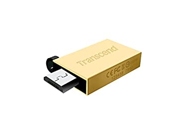 【中古】(非常に良い)Transcend USB OTGメモリ 16GB USB 2.0 ゴールド [Android 4.0以降スマホ・タブレット対応 Micro-B/PC対応] TS16GJF380G