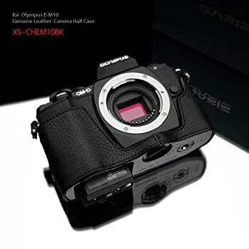 【中古】(未使用品)Gariz本革xs-chem10bkカメラメタルHalf Case for Olympus OMD em10ブラック