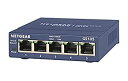 【中古】NETGEAR アンマネージ スイッチングハブ 5ポート 卓上型コンパクト ギガビット 静音ファンレス 省電力設計 法人向け GS105
