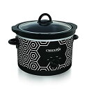 【中古】(非常に良い)Crockpot 丸型 スロークッカー 4.5クォート ブラック&ホワイトパターン (SCR450-HX)