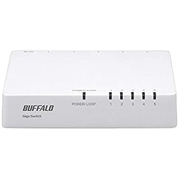 【中古】BUFFALO Giga対応 プラスチック筐体 AC電源 5ポート ホワイト スイッチングハブ ローコスト版 LSW4-GT-5EPL/WH