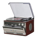 【中古】エバリエント 木目調Wカセットレコードプレーヤー TT-386W(2)