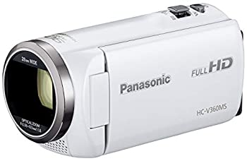 【中古】(非常に良い)パナソニック HDビデオカメラ V360MS 16GB 高倍率90倍ズーム ホワイト HC-V360MS-W