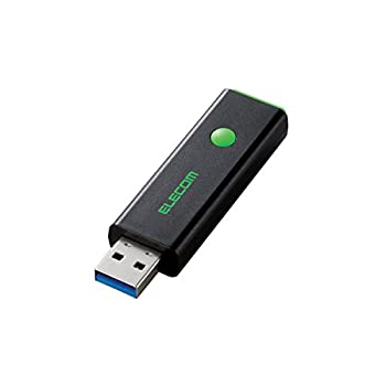 【中古】エレコム USBメモリ USB3.0対応 Windows10対応 Mac対応 暗号化セキュリティソフト付 ノック式 64GB グリーン MF-PSU364GGN