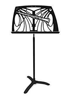 【中古】(未使用・未開封品)マンハセット 譜面台 ノートウォージースタンド M1210 デザイン:オーボエ カラー:ブラック