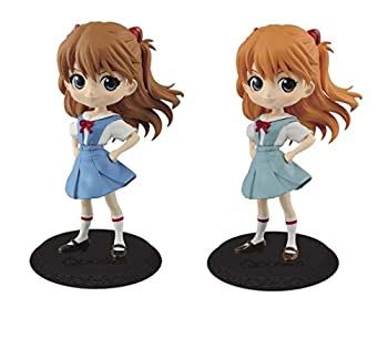 【中古】(非常に良い)ヱヴァンゲリヲン新劇場版 Q posket 式波・アスカ・ラングレー フィギュア 全2種セット 【通常カラー＋レアカラーver.】