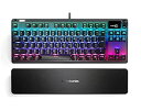 【中古】(非常に良い)SteelSeries ゲーミングキーボード テンキーレス Apex 7 TKL Blue Switch JP 青軸 有機ELディスプレイ...