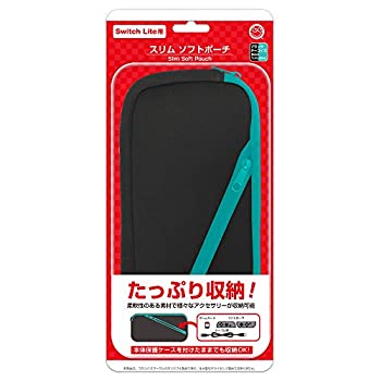 【中古】(未使用・未開封品)(Switch Lite用)スリムソフトポーチ(ブラックターコイズ) - Switch Lite