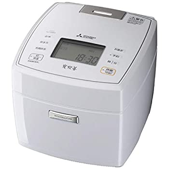 【中古】三菱電機 IHジャー炊飯器 5.5合炊き 備長炭 炭炊釜(2層厚釜) ハードコート60 七重全面加熱 月白 NJ-VEB10-W