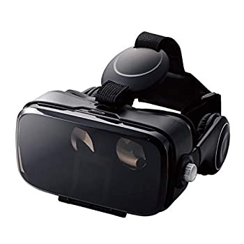 【中古】エレコム VRゴーグル VRヘッドセット ヘッドホン一体型 【DMMで使えるポイント付】 ピント調節 目幅調節 ブラック VRG-DEH01BK