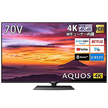【中古】(非常に良い)シャープ 4K ダブルチューナー内蔵 液晶 テレビ Android TV HDR対応 N-Blackパネル AQUOS 70V型 4T-C70BN1