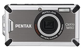 【中古】(非常に良い)PENTAX 防水デジタルカメラ OPTIO (オプティオ) W80 ガンメタルグレー 1200万画素 光学5倍ズーム OPTIOW80GG