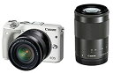 【中古】(非常に良い)Canon ミラーレス一眼カメラ EOS M3 ダブルズームキット(ホワイト) EF-M18-55mm F3.5-5.6 IS STM EF-M55-200mm F4.5-6.3 IS STM 付属 EOSM3WH-WZ