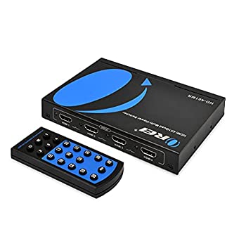 【中古】 非常に良い Orei PS4 ／ PC／Stbの／DVD ／セキュリティカメラ用クワッドマルチビューワ4X1 HDMIスイッチャー4つのポートのシームレスな切り替えとIRリモー