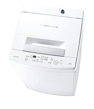 【中古】(非常に良い)東芝 全自動洗濯機 4.5kg ピュアホワイト AW-45M9 (W) 【一人暮らし】 【ステンレス槽】 2020年モデル 1