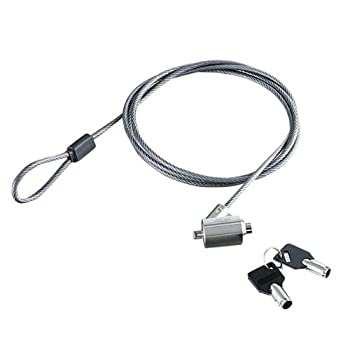 【中古】(未使用品)エレコム セキュリティワイヤー(1.7m/径4.4mm) シリンダー錠 ESL-7C