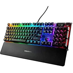 【中古】(未使用品)SteelSeries ゲーミングキーボード 赤軸 有線 英語配列 有機ELディスプレイ搭載 Apex 7 US Red Switch 64