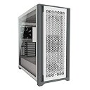 【中古】(非常に良い)CORSAIR 5000D エアフロー強化ガラス製ミドルタワー ATX ケース、ホワイト CC-9011211-WW