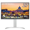 【中古】LG モニター ディスプレイ 27UP650-W 27インチ／4K／IPS非光沢／DCI-P3 95%／DisplayHDR400／FreeSync／H