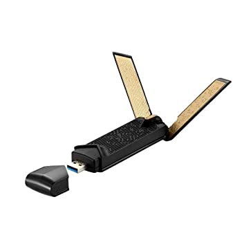 【中古】ASUS USB無線LAN子機 USB-AX56 WiFi6 デュアルバンド1201 +574 Mbps 外部アンテナx2／USB3.2 Gen1接続／