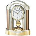 【中古】(非常に良い)セイコー クロック 置き時計 電波 アナログ 飾り振り子 薄金色 パール BZ238B SEIKO